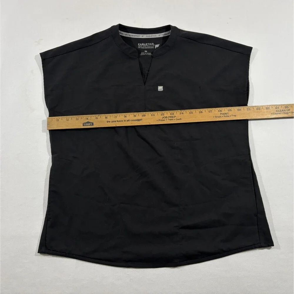 Fabletics Evolve Oversized Scrub Top Black Uniform Nurse 3 Pocket Womens Sz XS - Picture 4 of 10